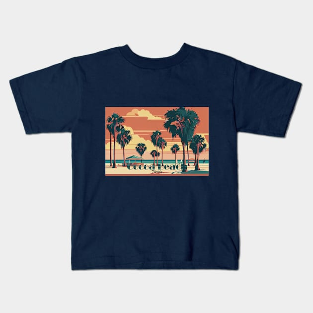 World Famous Cocoa Beach Kids T-Shirt by GreenMary Design